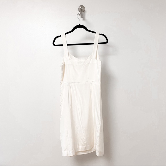 Banana Republic Spring Winter Holiday Party Chic Silk Beaded Cream Midi Dress - Picture 2 of 8